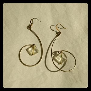 Spiral Champagne coloured earrings